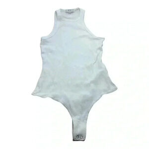 AGOLDE white ribbed bodysuit size XS